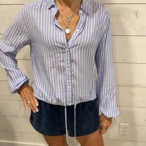 Abercrombie and Fitch Drawstring Striped Top